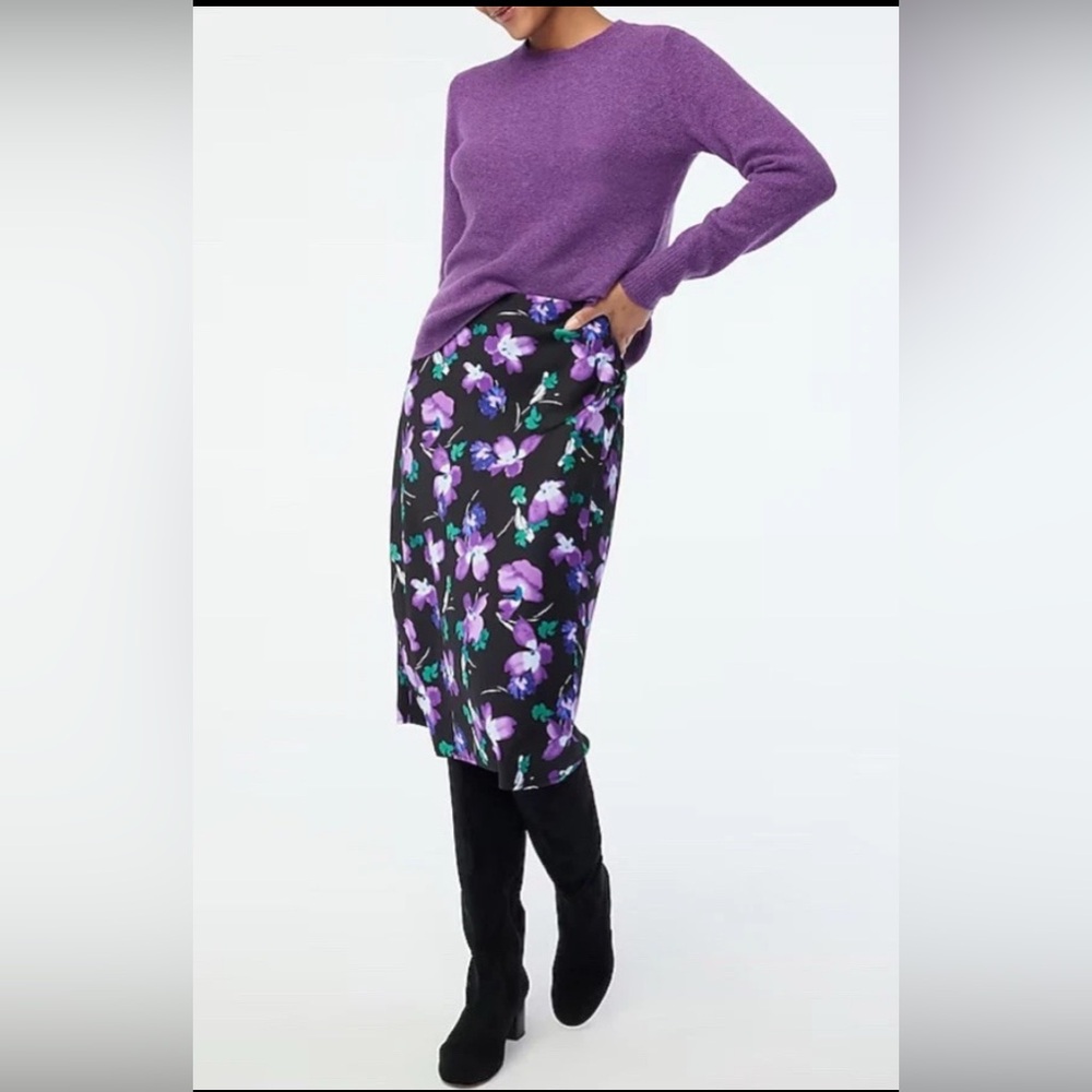 J. Crew Printed Bias Slip Skirt